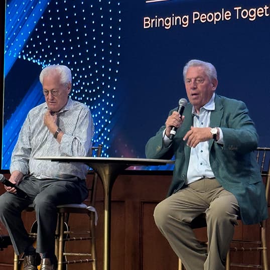 David Green and John C. Maxwell on stage together for the first time ever at the High Road Leadership event